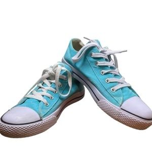 Airwalk Shoes Women's Size 6 Aqua White Canvas Sneakers Low Top Lace Up
